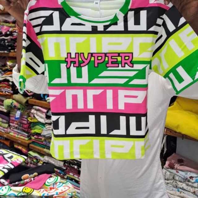 Neon Green, Hot Pink, Black, White T-Shirt