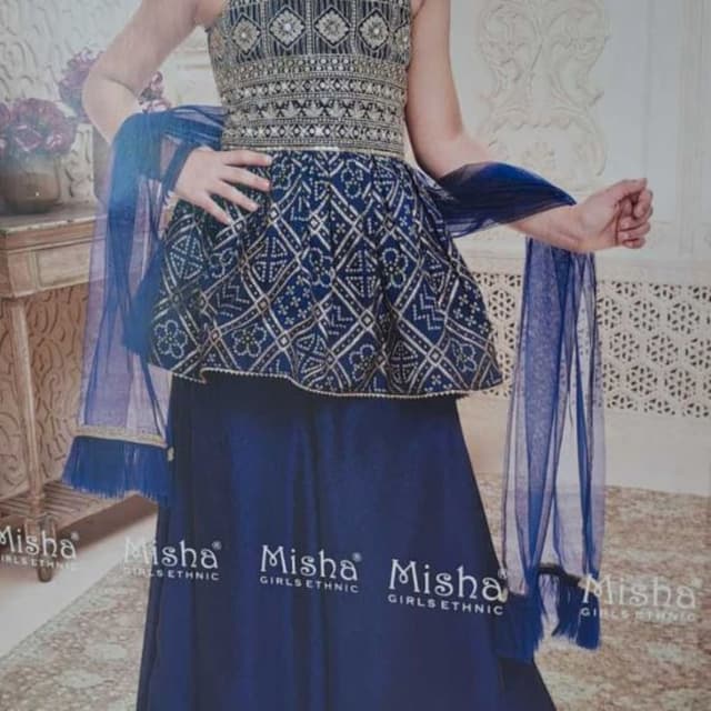 Navy Blue with Silver/Gold Embellishments Lehenga Choli Set