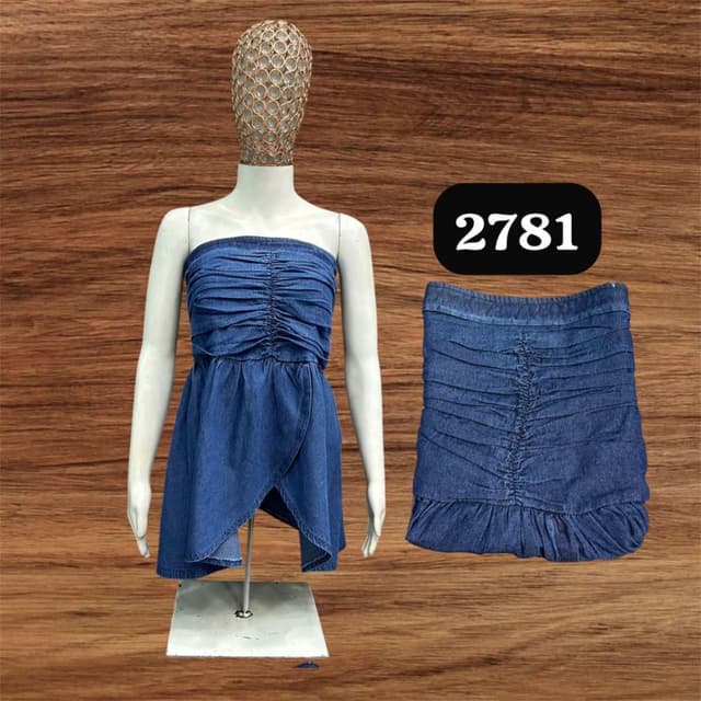 Blue Dress and Skirt Set