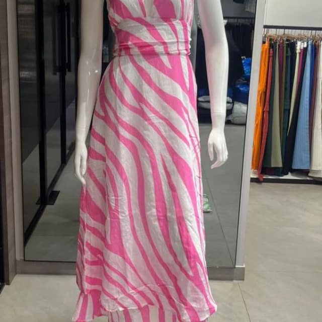 Pink and White Dress