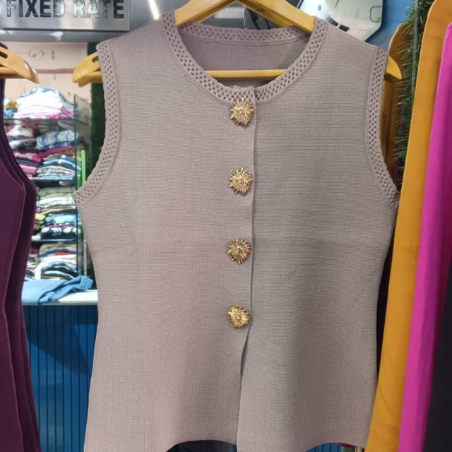 Taupe, Gold Vest