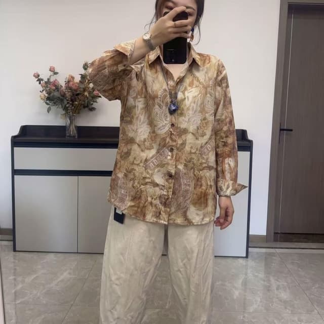 Browns, Beige, Cream, Tan Shirt