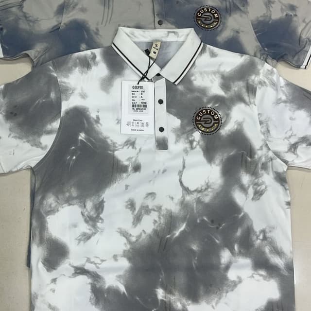 Grey and White Polo Shirt