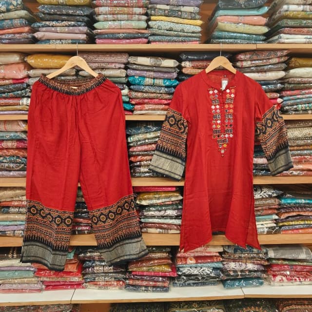 Red, Black, Gold, Grey, Blue Kurta and Palazzo Set