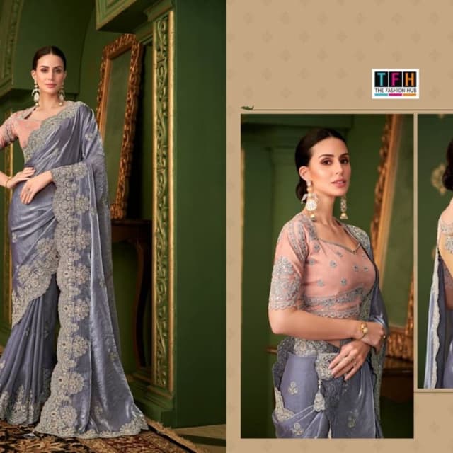 Pastel Pink and Lavender Grey Lehenga Choli