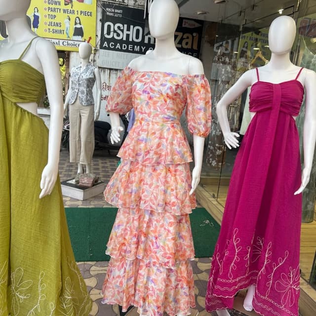 White, Peach, Pink, Orange, Purple Dress