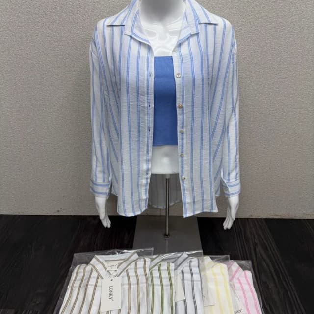 White with blue stripes Shirt