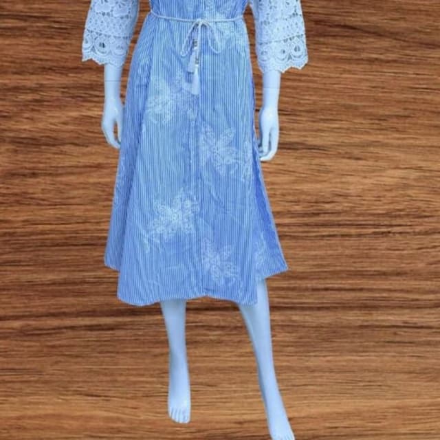 Blue and White Shirt Dress