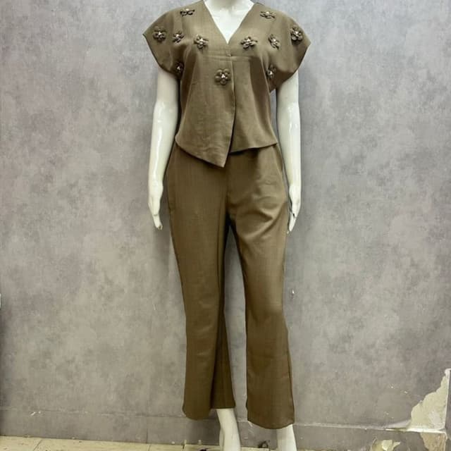 Brown Co-ord Set (Top and Trousers)