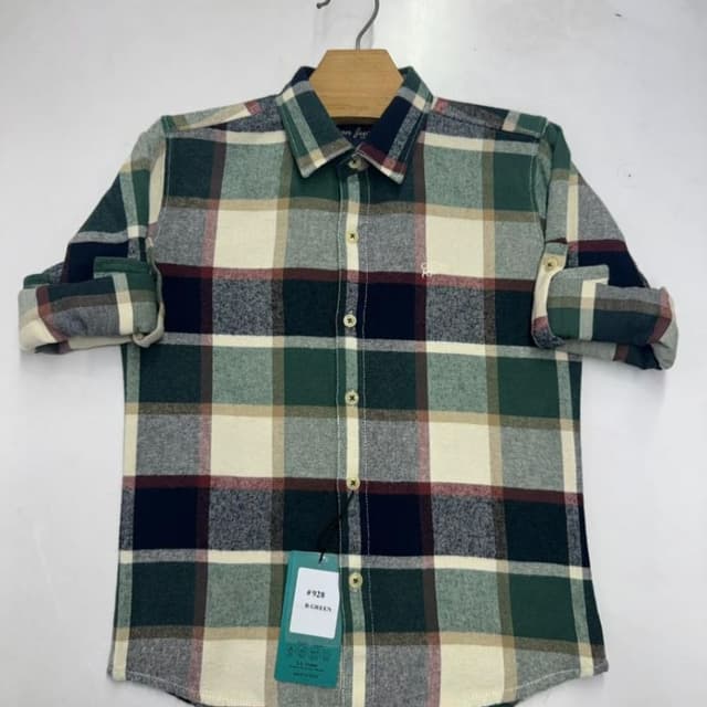 Green, Cream, Navy Blue, Burgundy Shirt