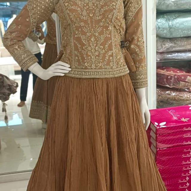 Brown with gold embroidery Lehenga Choli