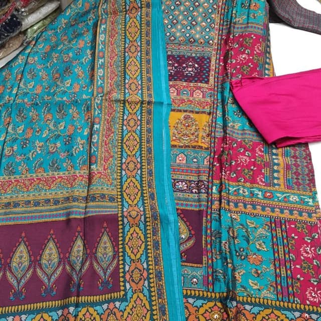 Teal, Magenta, Yellow, Purple, Orange, Blue Kurti Set