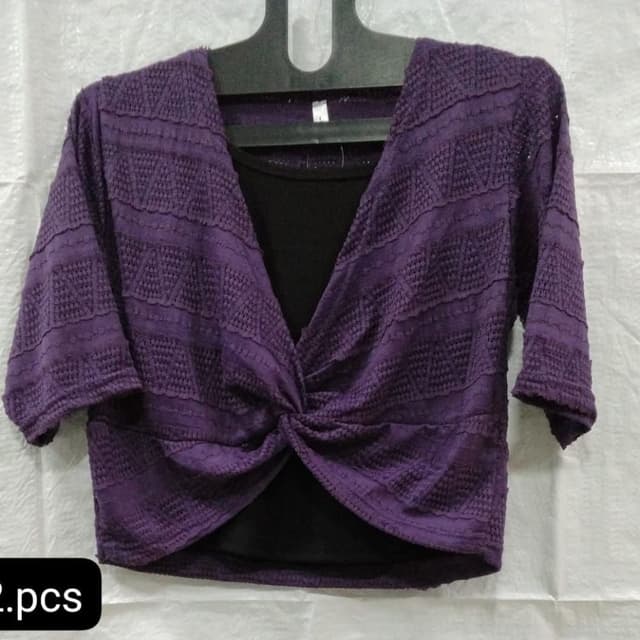 Purple and Black Crop Top
