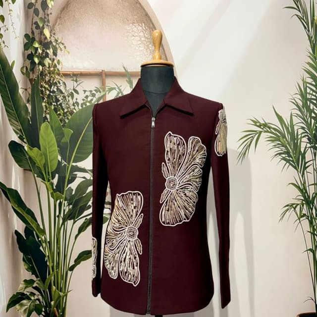 Maroon, White, Gold Jacket