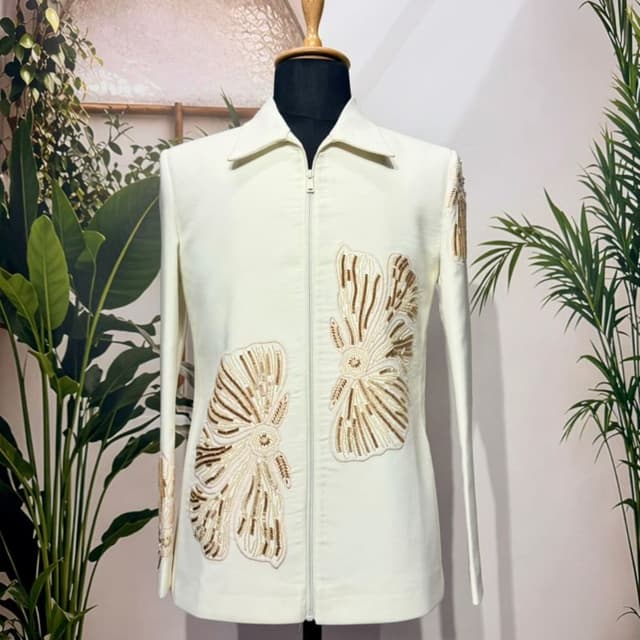 Off-white, Beige, Gold Jacket