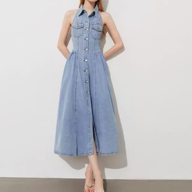 Light Blue Denim Denim Dress