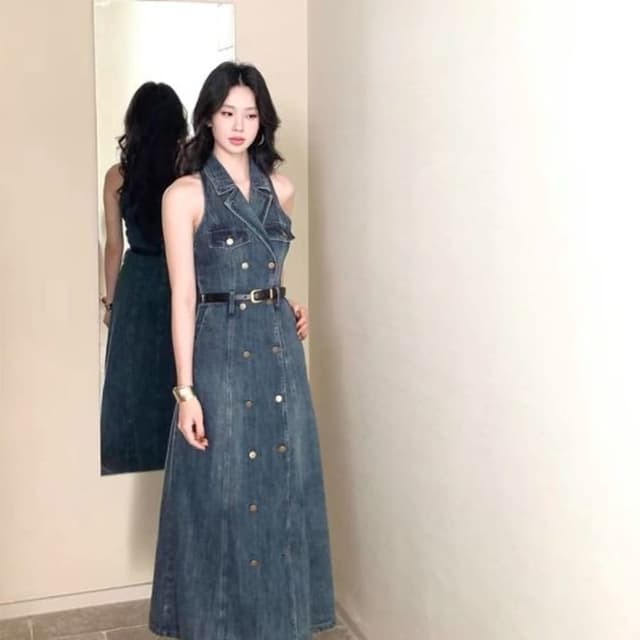 Blue denim wash Denim Dress