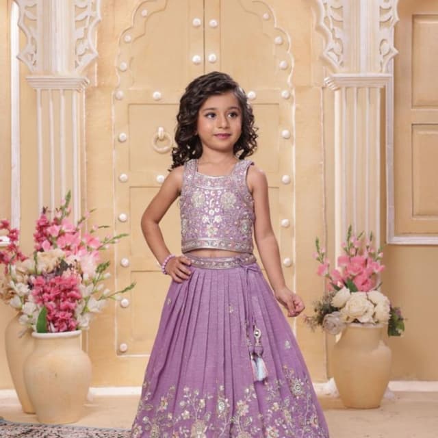 Lavender, Silver, Pink, Blue Lehenga Choli
