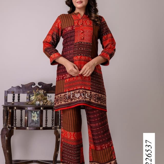 Red, Brown, Beige, Maroon Kurta and Palazzo Set