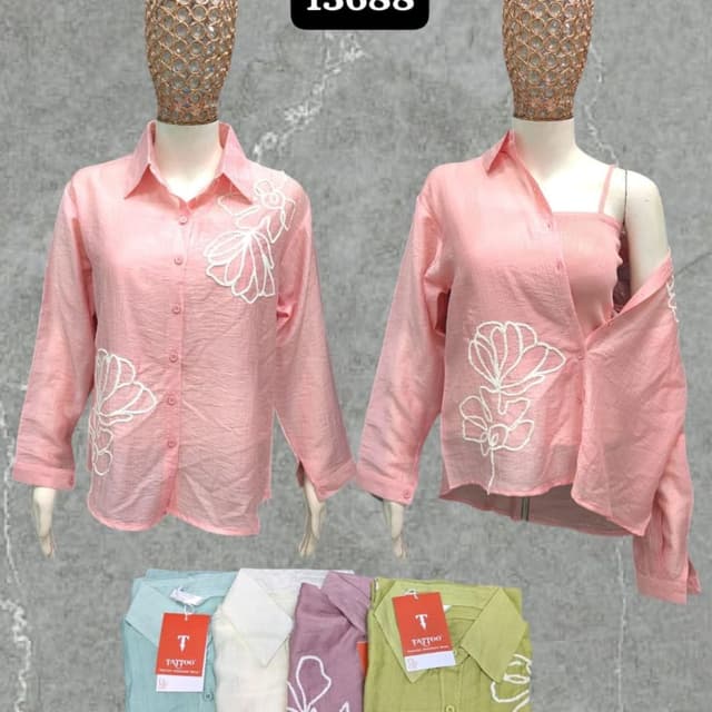 Pink, White, Mint Green, Cream, Purple, Lime Green Shirt