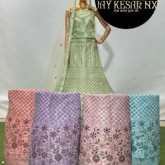 Light Green, Pastel Pink, Lavender, Sky Blue Lehenga Choli