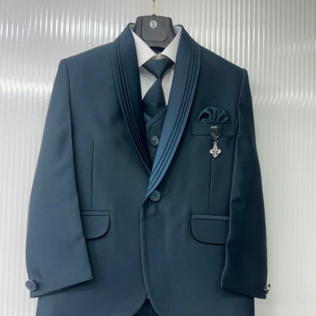 Deep Teal Suit (Jacket, Vest, Shirt, Tie)