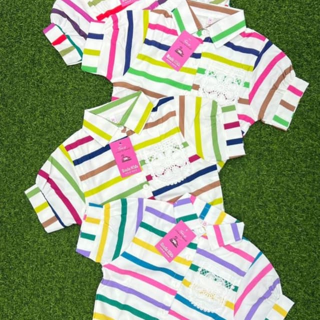 White, Pink, Green, Blue, Yellow, Purple, Red, Brown Shirt