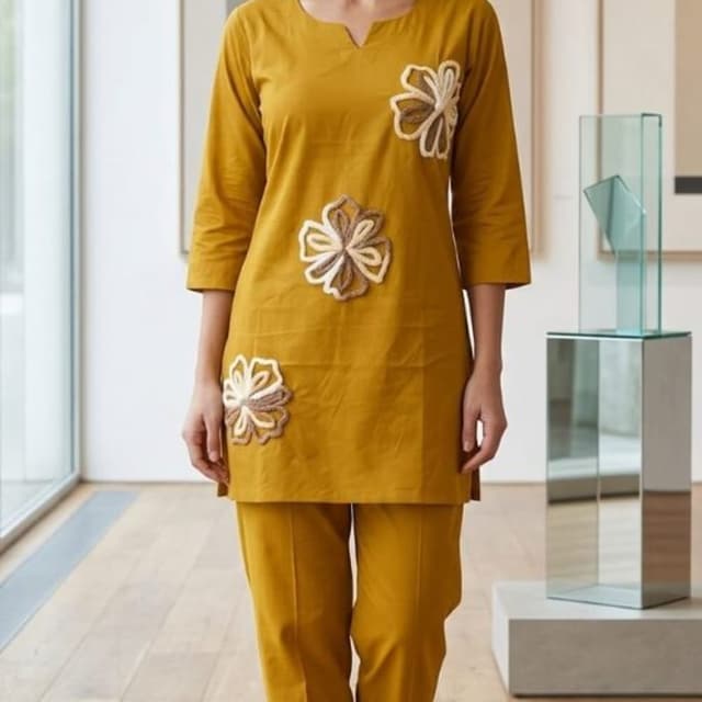Mustard Yellow Kurta and Pants Set