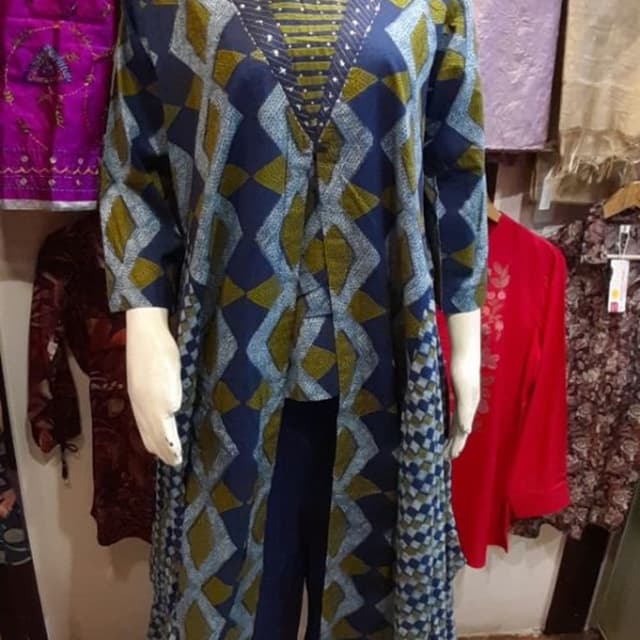 Navy Blue, Olive Green, Grey, White Kurta Set