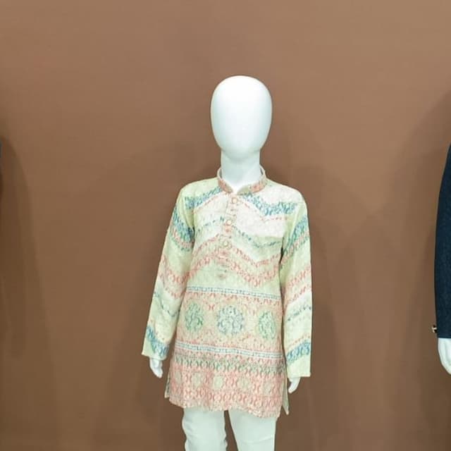 Cream, Peach, Blue, Light Green Kurta Pajama Set
