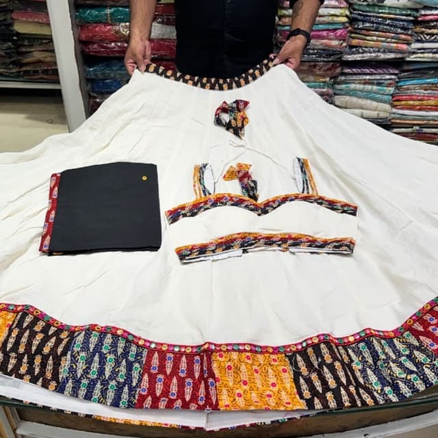 White, Black, Yellow, Red, Blue, Multicolored Lehenga Choli