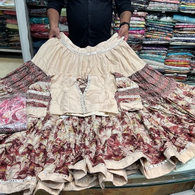 Beige, Maroon, Cream, Brown, White Lehenga Choli