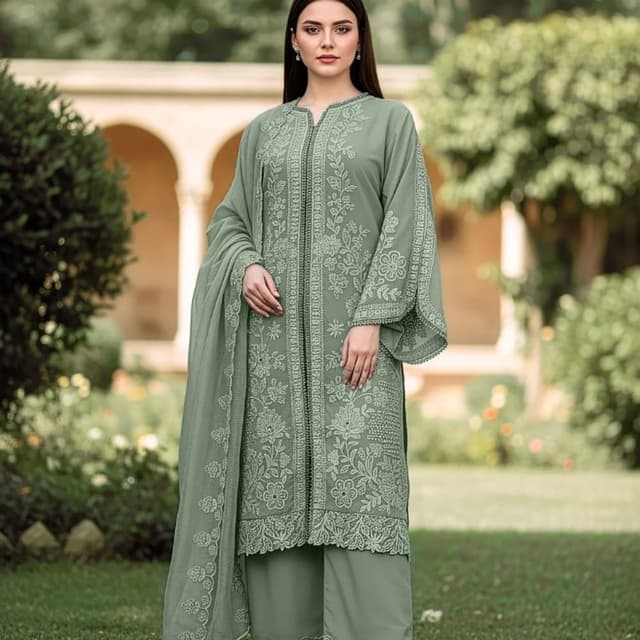 Sage Green Salwar Kameez Suit