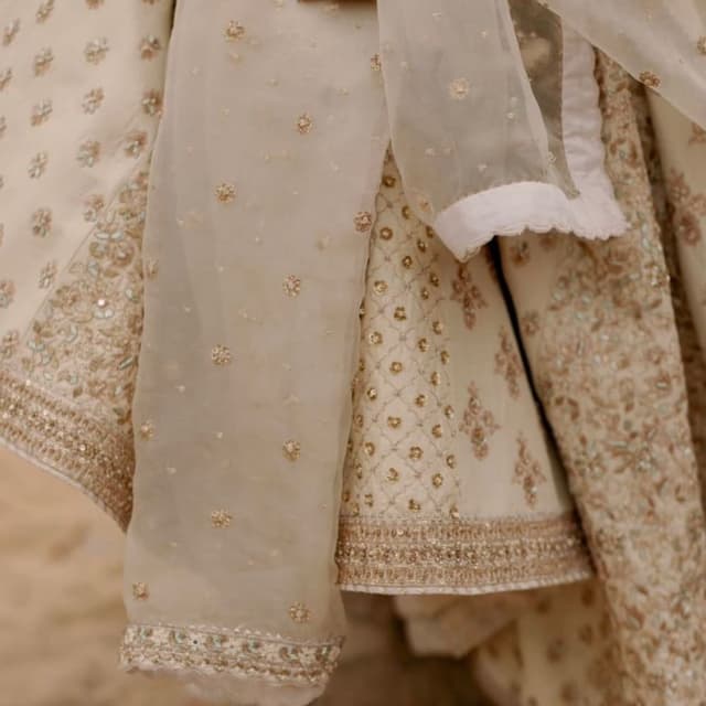 Cream, Gold, Pearl White Sherwani
