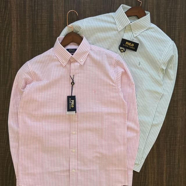 Pink and white stripes, Light green and white stripes Shirt