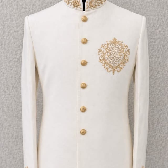 Cream and Gold Sherwani