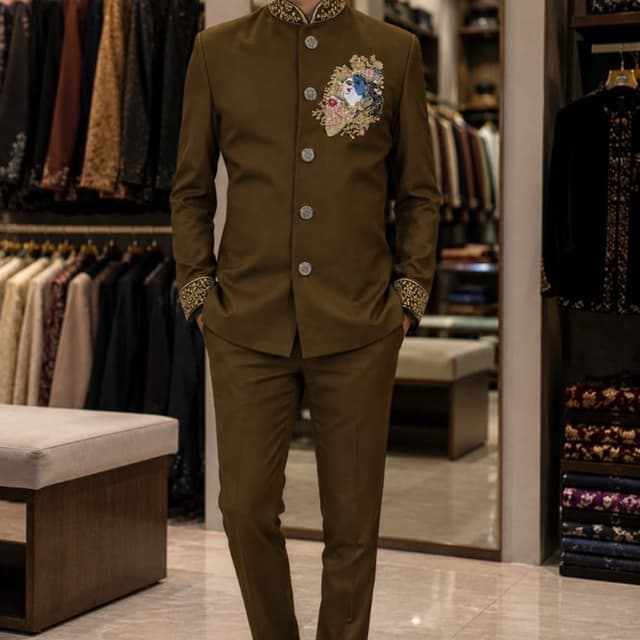 Olive Green, Gold, Blue, Pink Jodhpuri Suit