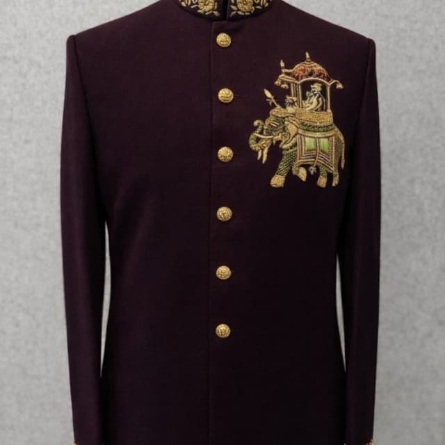 Deep Plum with Gold Sherwani