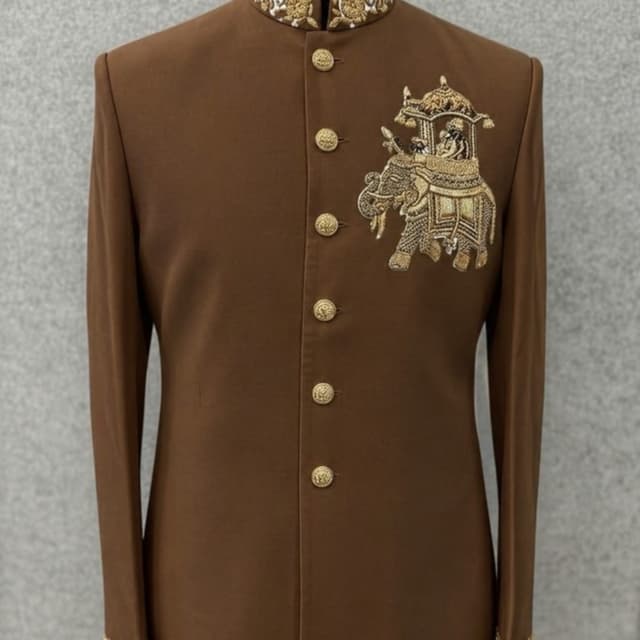 Brown with Gold embellishments Sherwani