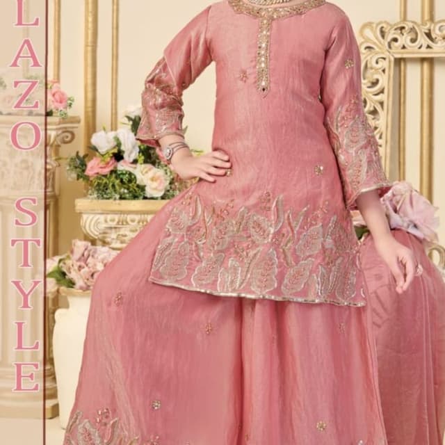 Rose Pink with Gold accents Lehenga Choli Set