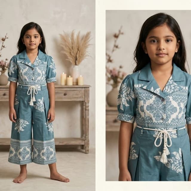 Teal blue with white print Dress