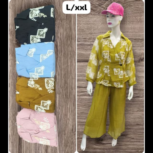 Black, Blue, Mustard, Pink, Yellow Co-ord Set