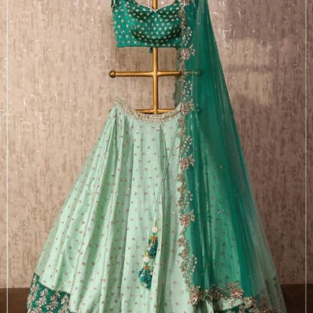Emerald Green and Mint Green Lehenga Choli