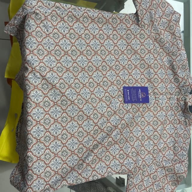 Terracotta, beige, grey, white Fabric