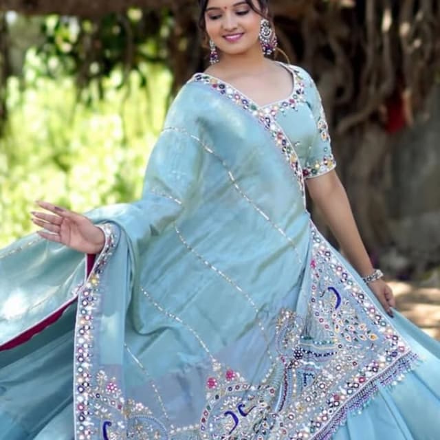 Light Blue, Silver, Pink, Purple Lehenga Choli