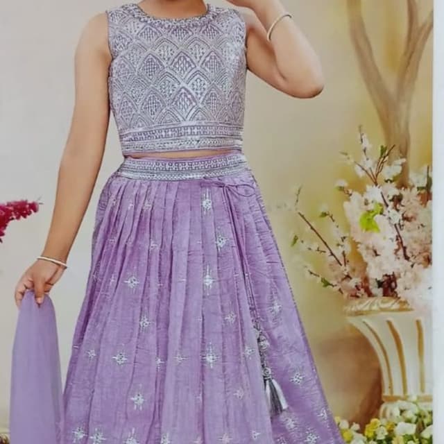 Lavender with silver embellishments Lehenga Choli