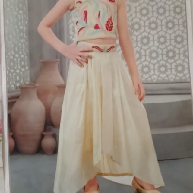 Cream, Red, Green, Blue Lehenga Choli