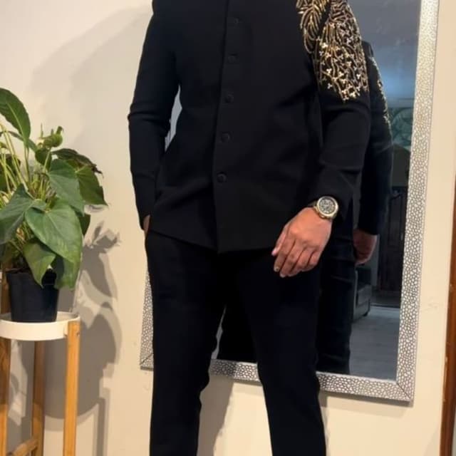 Black and Gold Jodhpuri Suit