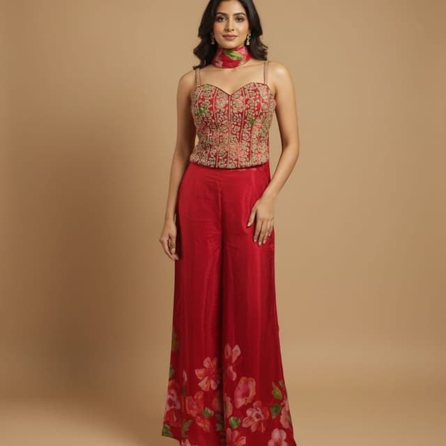 Red, Green, Pink Jumpsuit