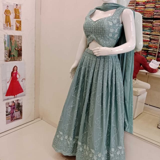 Seafoam Green Lehenga Choli